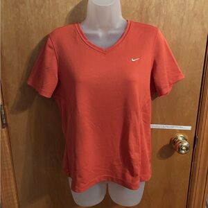 Nike Women's Orange Short Sleeve V-Neck Tee